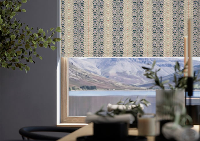 Land & Shore Fintra Stripe (Blackout), Blue Red - Roller Blind - Image 5